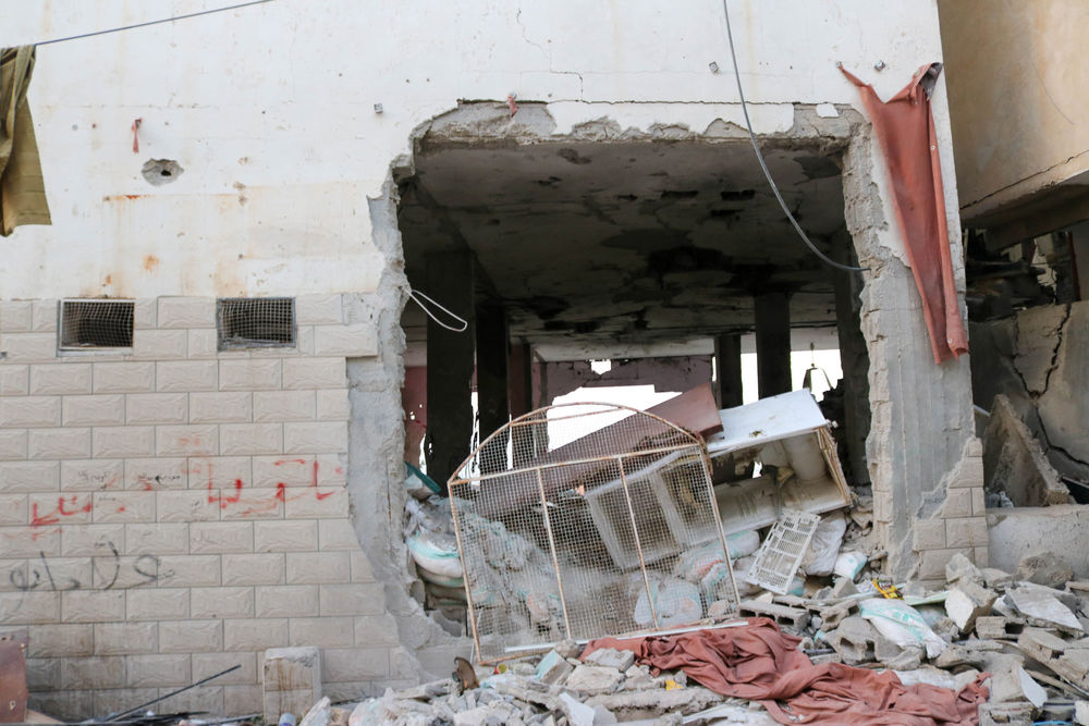 A picture of a destroyed mosque in Jenin refugee camp, which was hit by an airstrike on 22 October that killed two Palestinians. Palestine, 25 October 2023. ©Faris Al-Jawad