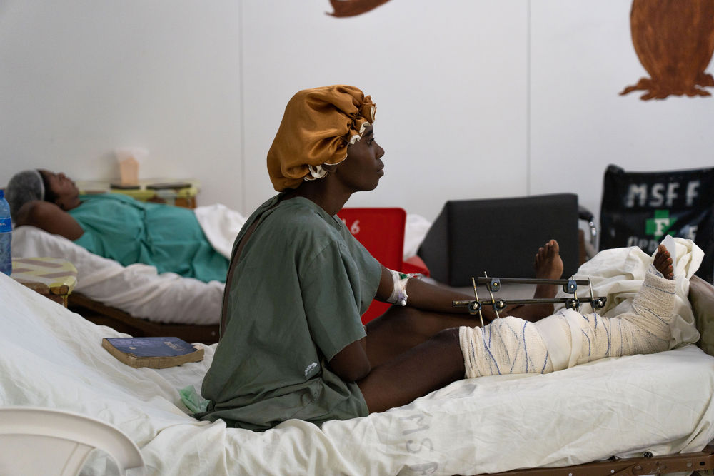 Women hospitalised in MSF’s hospital in Tabarre, Port-au-Prince, during the wave of violence that swept Haiti’s capital in February and March 2024. © Luce Cloutier/MSF